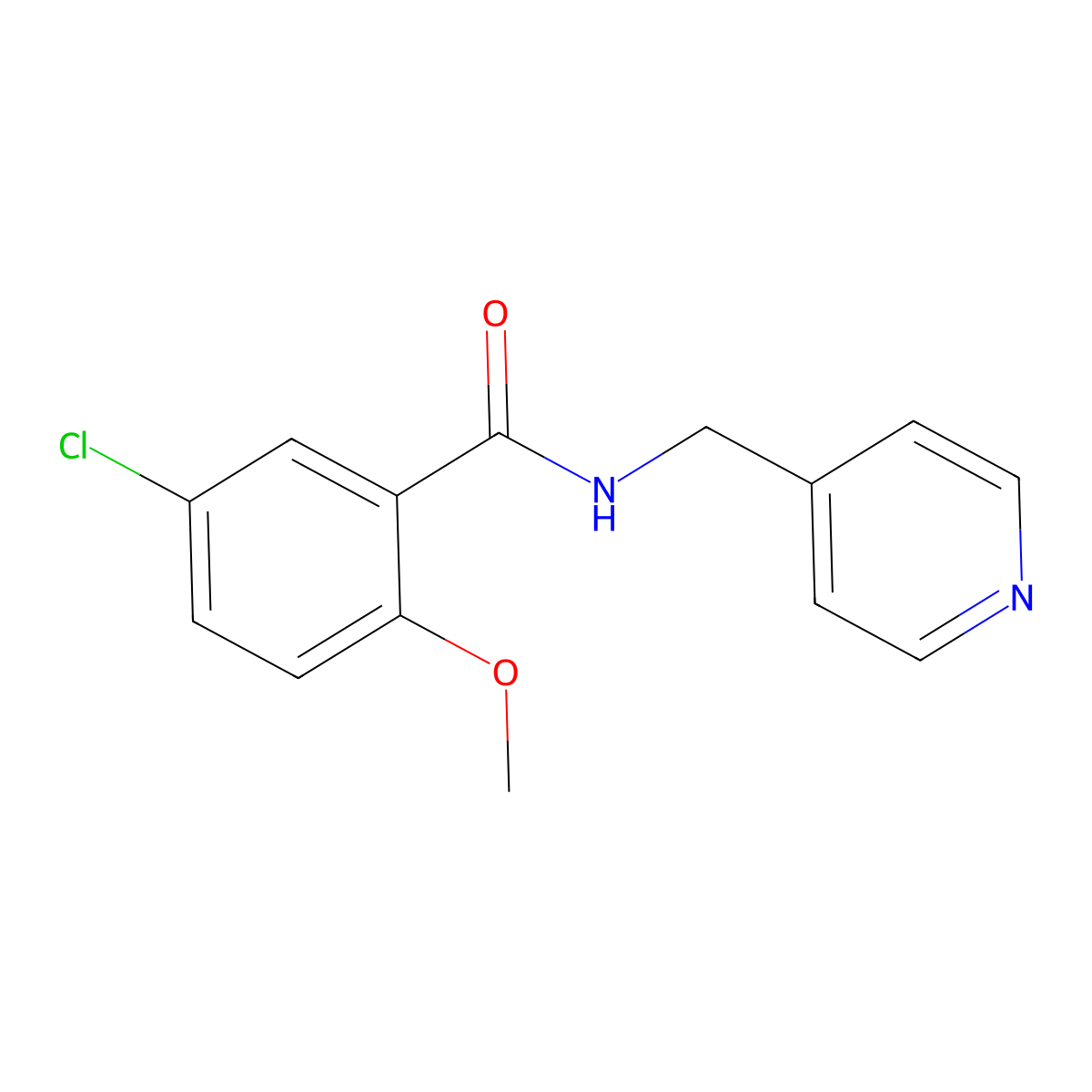 5-chloro-2-methoxy-N-(4-pyridinylmethyl)benzamide molecular structure, CAS 349434-81-7