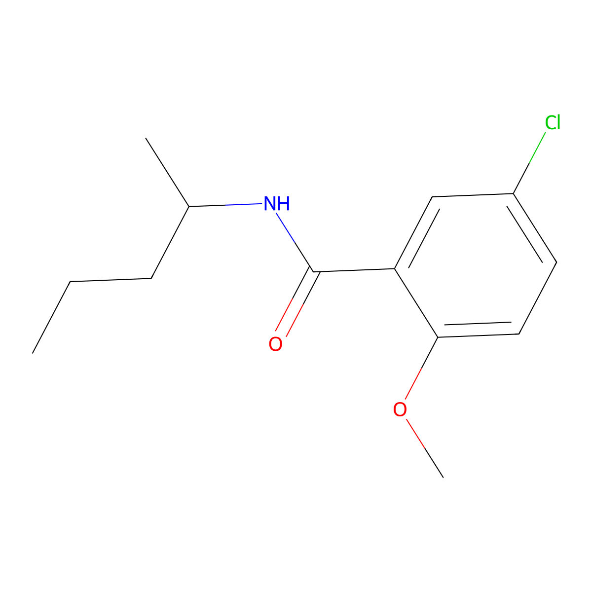 5-chloro-2-methoxy-N-pentan-2-ylbenzamide molecular structure, CAS 349434-85-1