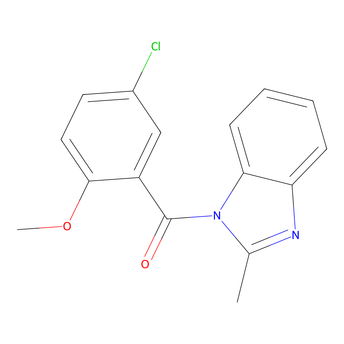 (5-chloro-2-methoxyphenyl)(2-methyl-1H-benzimidazol-1-yl)methanone molecular structure, CAS 349434-89-5