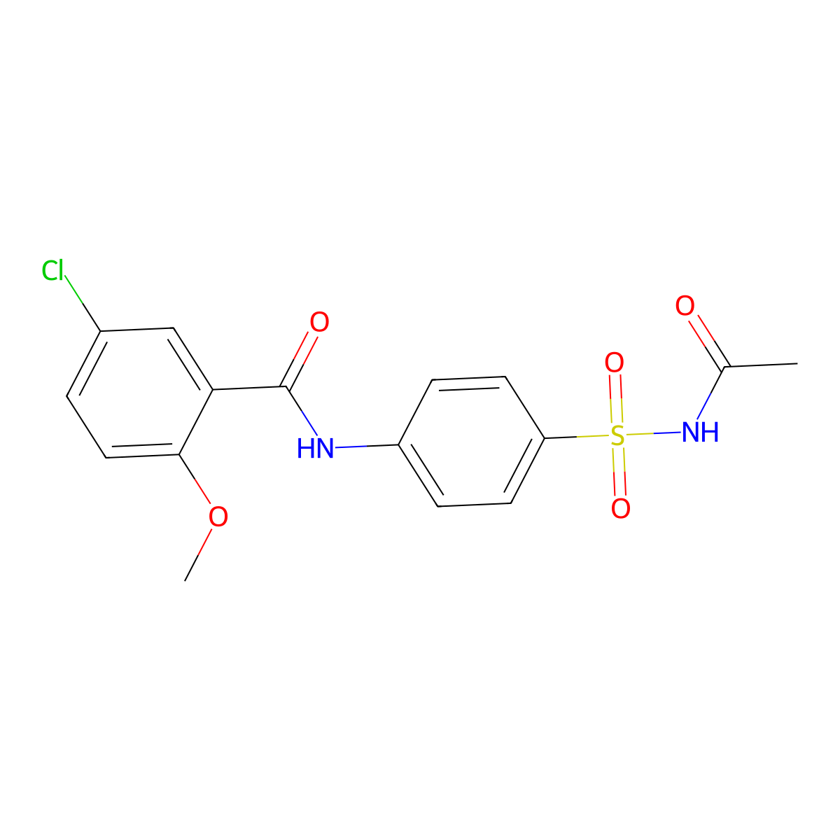 N-[4-(acetylsulfamoyl)phenyl]-5-chloro-2-methoxybenzamide molecular structure, CAS 349434-91-9