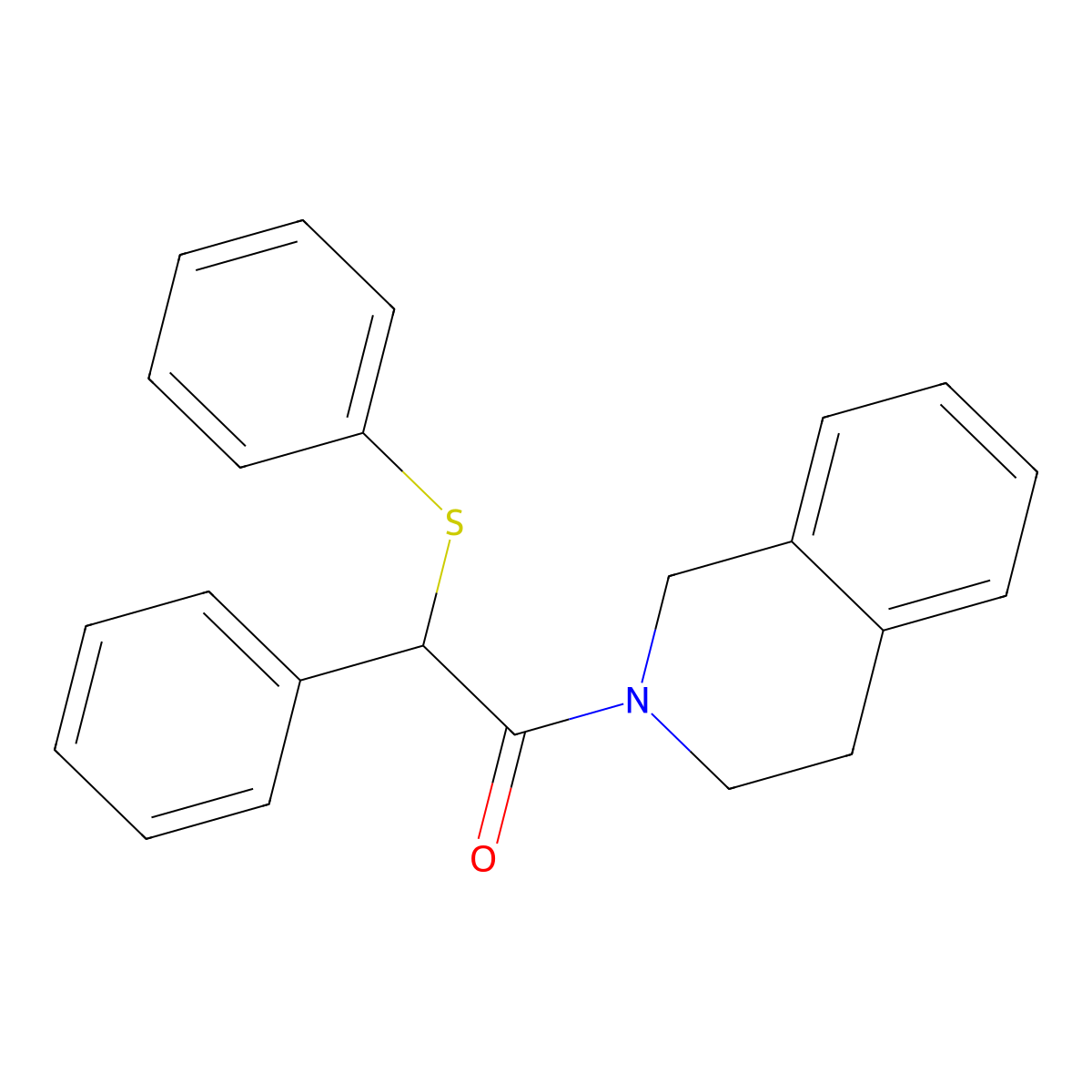 1-(3,4-dihydro-1H-isoquinolin-2-yl)-2-phenyl-2-phenylsulfanylethanone molecular structure, CAS 349435-01-4
