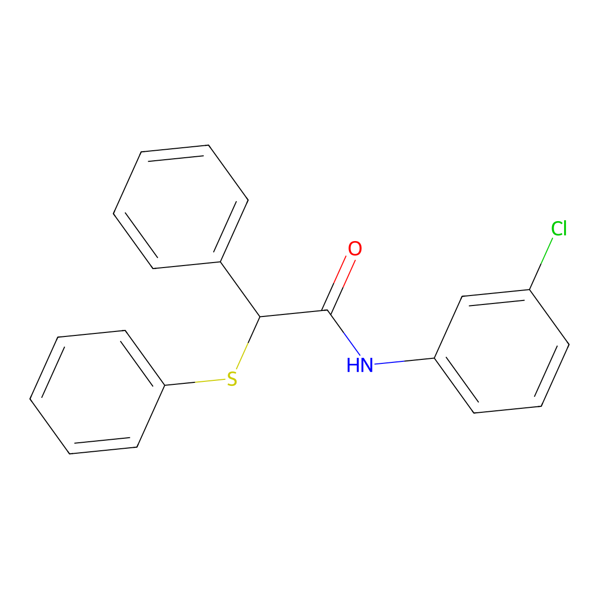 N-(3-chlorophenyl)-2-phenyl-2-(phenylsulfanyl)acetamide molecular structure, CAS 349435-10-5