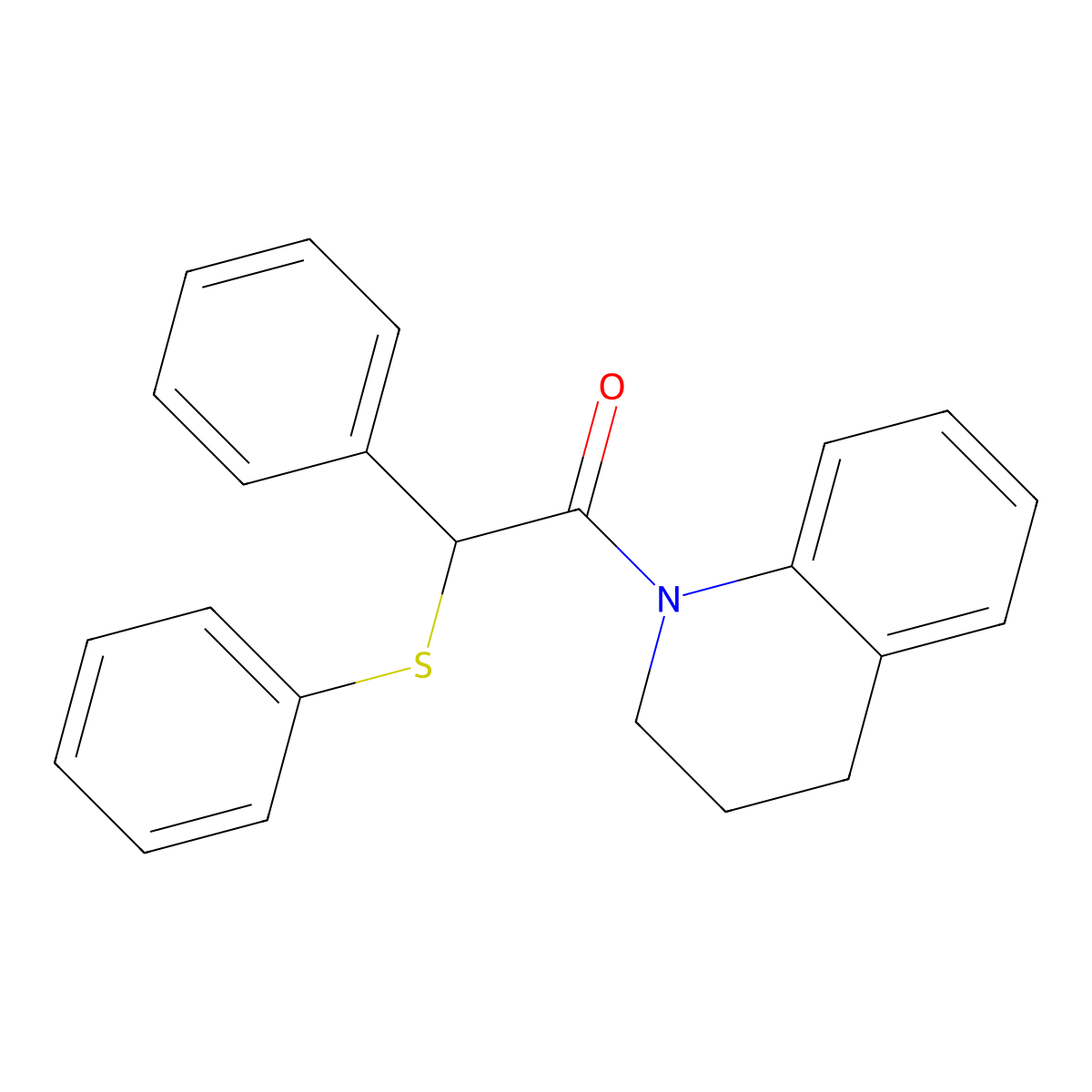 1-[Phenyl(phenylthio)acetyl]-1,2,3,4-tetrahydroquinoline molecular structure, CAS 349435-12-7