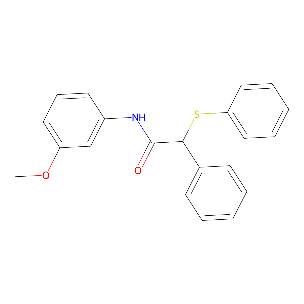 N-(3-methoxyphenyl)-2-phenyl-2-(phenylsulfanyl)acetamide molecular structure, CAS 349435-13-8