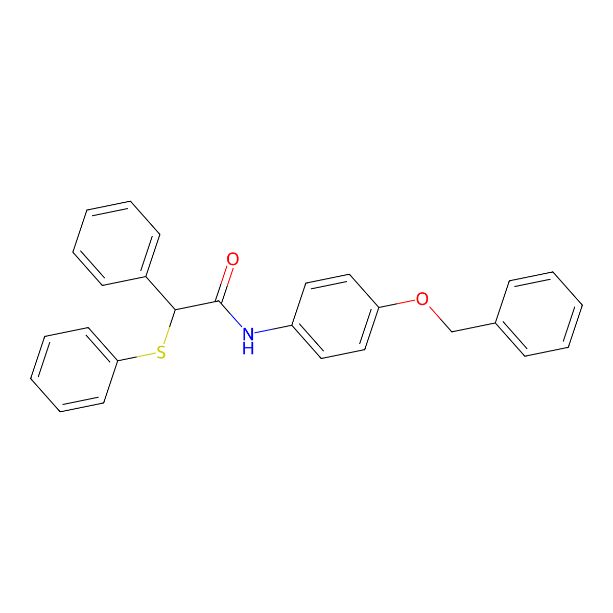 N-[4-(benzyloxy)phenyl]-2-phenyl-2-(phenylsulfanyl)acetamide molecular structure, CAS 349435-21-8