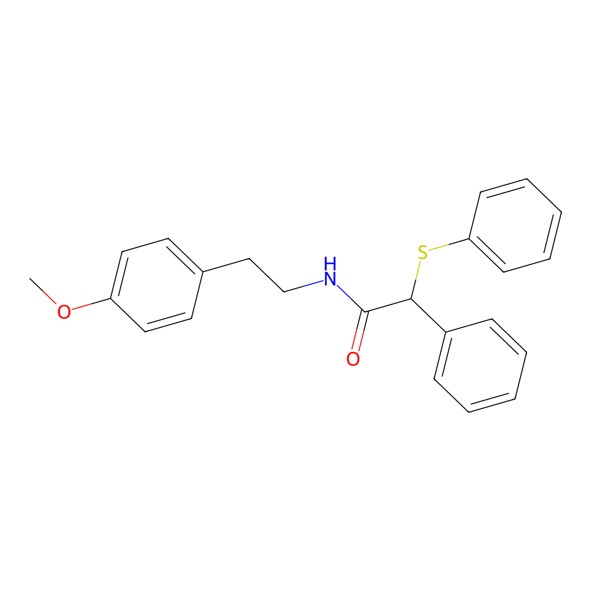 N-[2-(4-methoxyphenyl)ethyl]-2-phenyl-2-phenylsulfanylacetamide molecular structure, CAS 349435-47-8