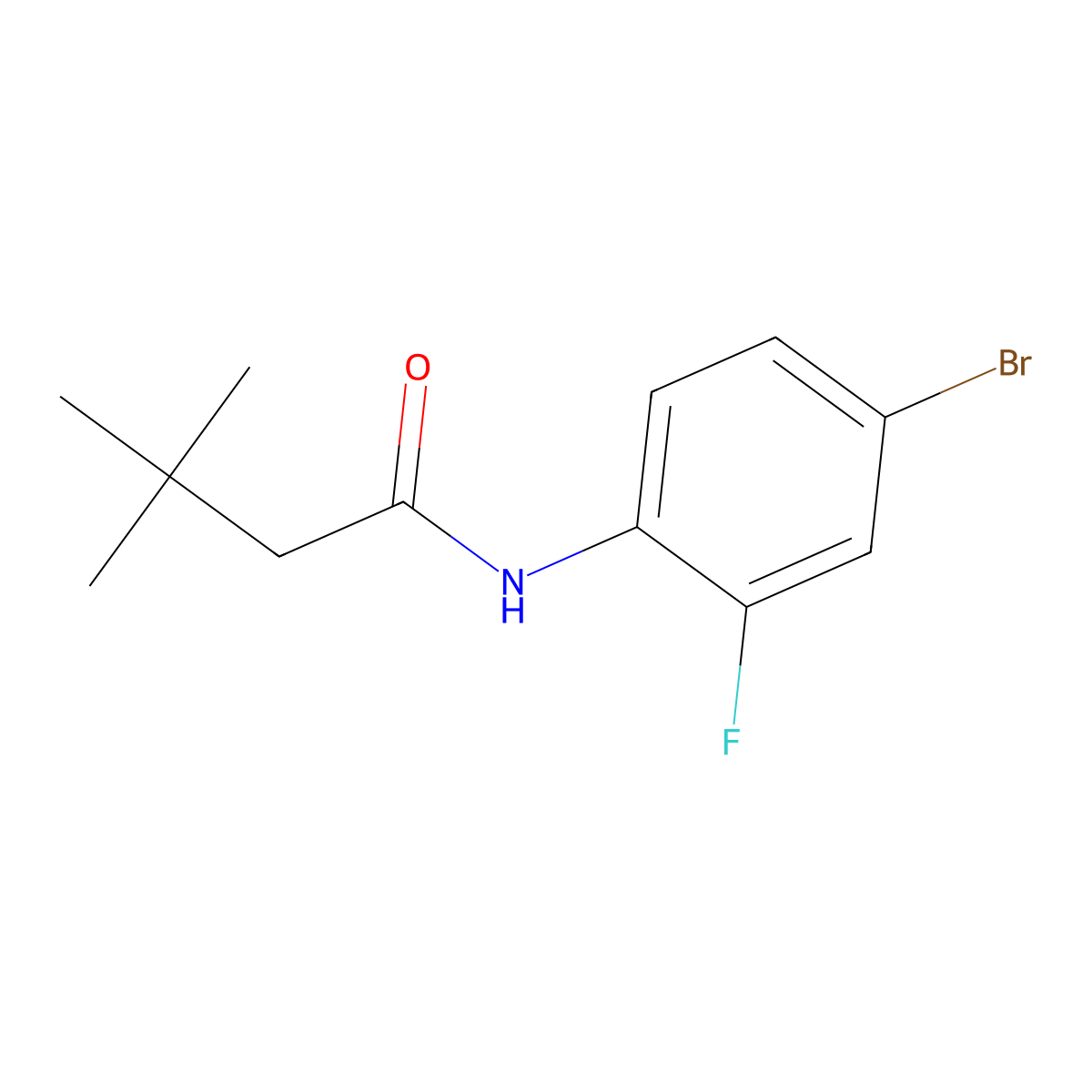 N-(4-bromo-2-fluorophenyl)-3,3-dimethylbutanamide molecular structure, CAS 349436-99-3