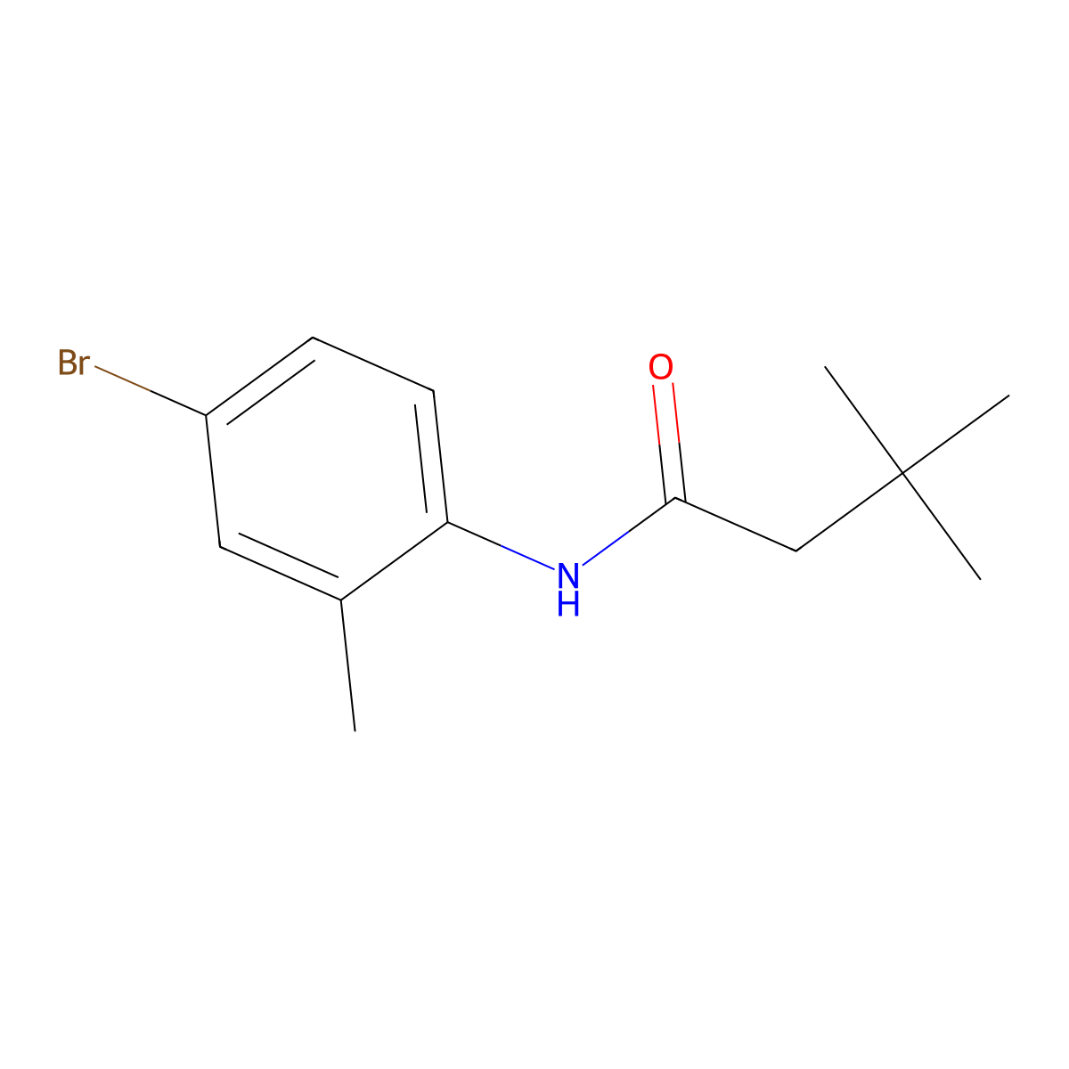 N-(4-bromo-2-methylphenyl)-3,3-dimethylbutanamide molecular structure, CAS 349437-13-4