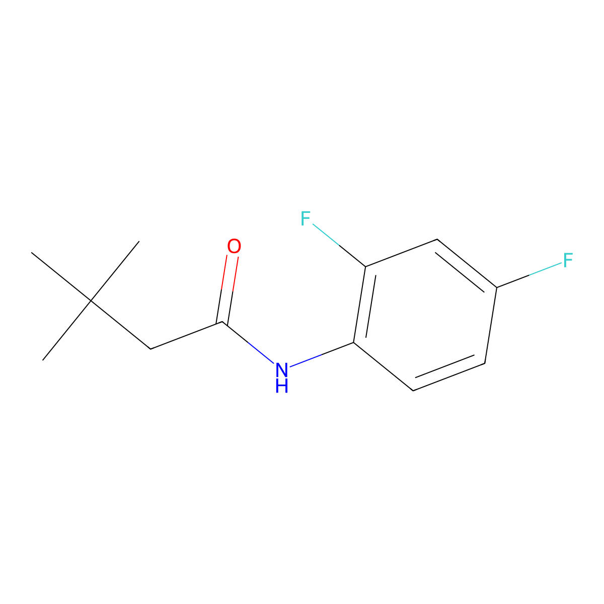 N-(2,4-difluorophenyl)-3,3-dimethylbutanamide molecular structure, CAS 349437-14-5