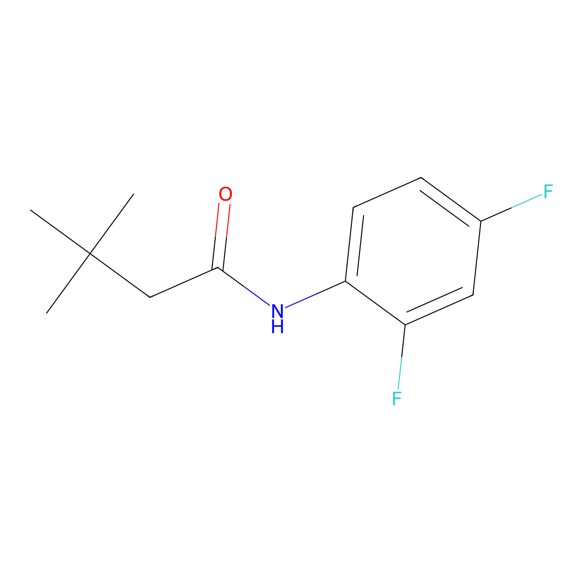 N-(2,4-difluorophenyl)-3,3-dimethylbutanamide molecular structure, CAS 349437-14-5