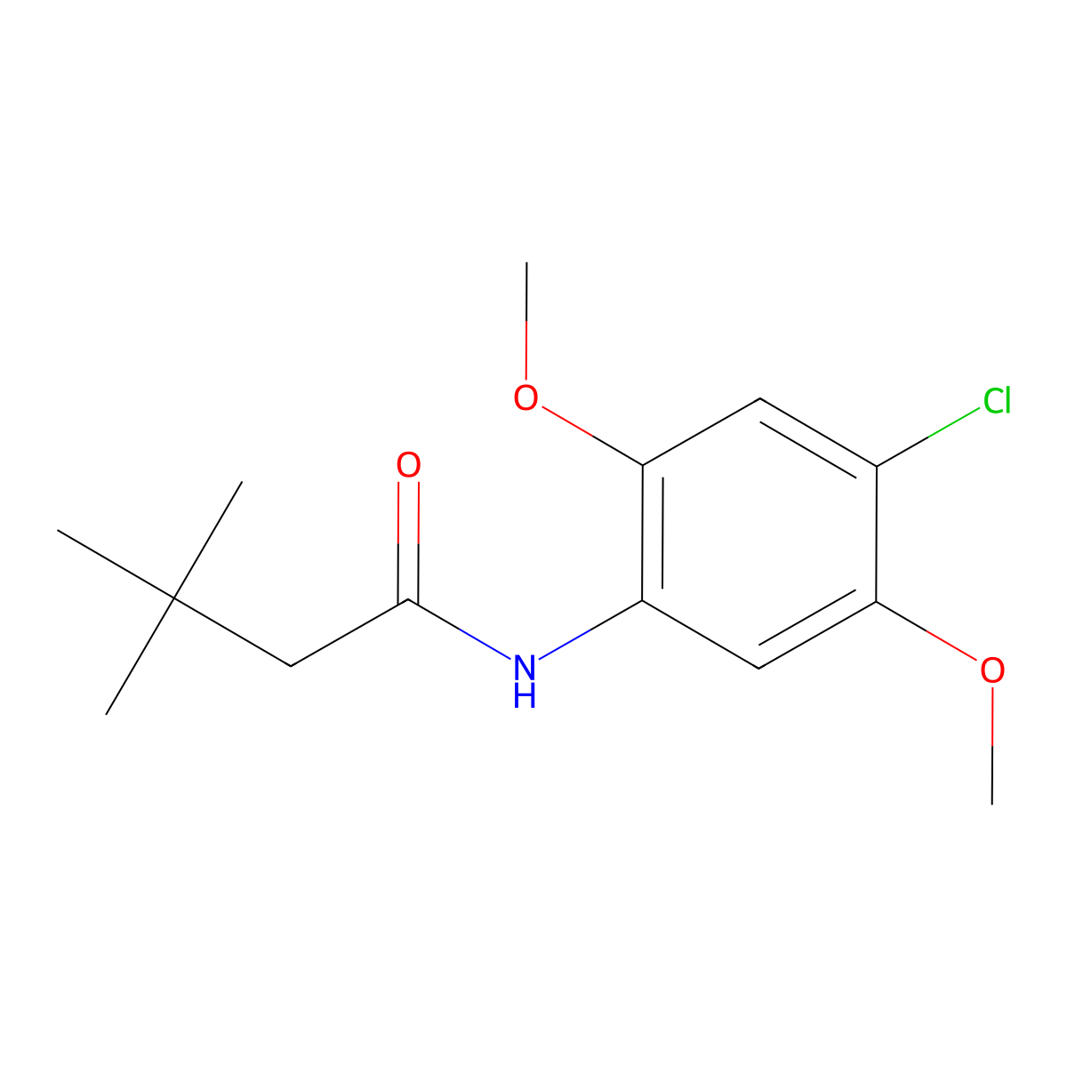 N-(4-chloro-2,5-dimethoxyphenyl)-3,3-dimethylbutanamide molecular structure, CAS 349437-38-3
