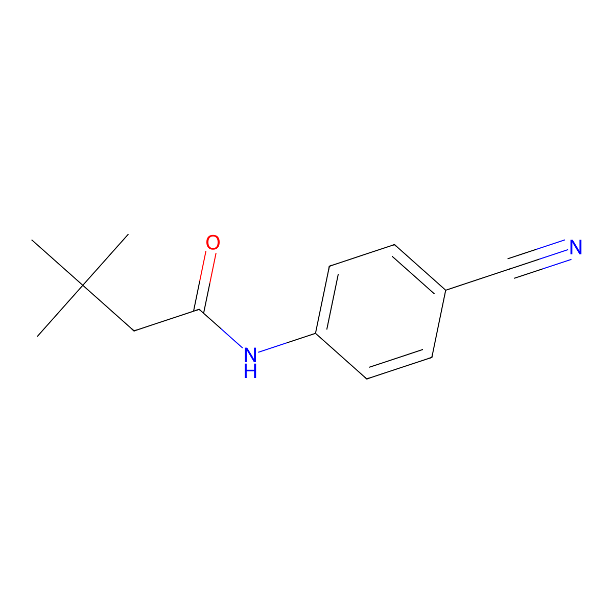 N-(4-cyanophenyl)-3,3-dimethylbutanamide molecular structure, CAS 349437-40-7