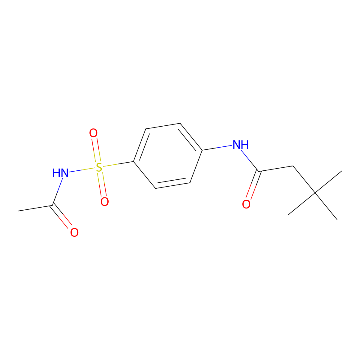 N-[4-(acetylsulfamoyl)phenyl]-3,3-dimethylbutanamide molecular structure, CAS 349437-58-7