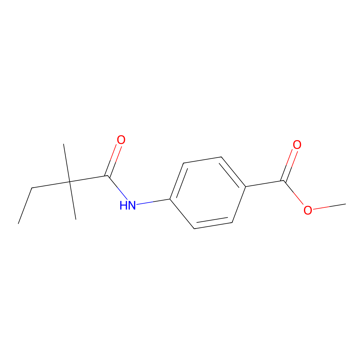 Methyl 4-(2,2-dimethylbutanoylamino)benzoate molecular structure, CAS 349437-68-9
