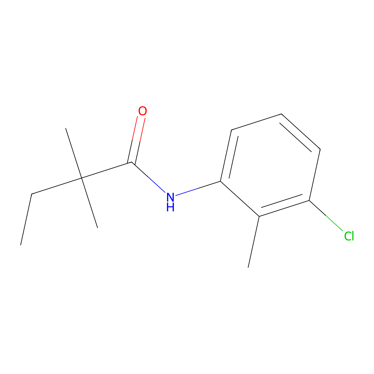 N-(3-chloro-2-methylphenyl)-2,2-dimethylbutanamide molecular structure, CAS 349437-72-5