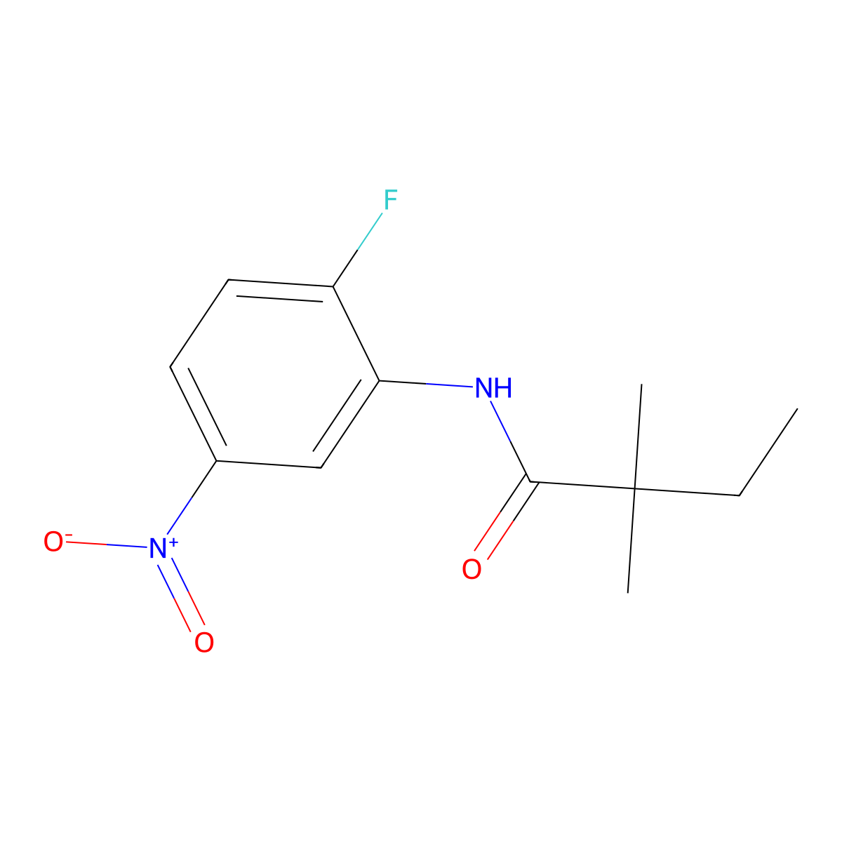 N-(2-fluoro-5-nitrophenyl)-2,2-dimethylbutanamide molecular structure, CAS 349437-79-2