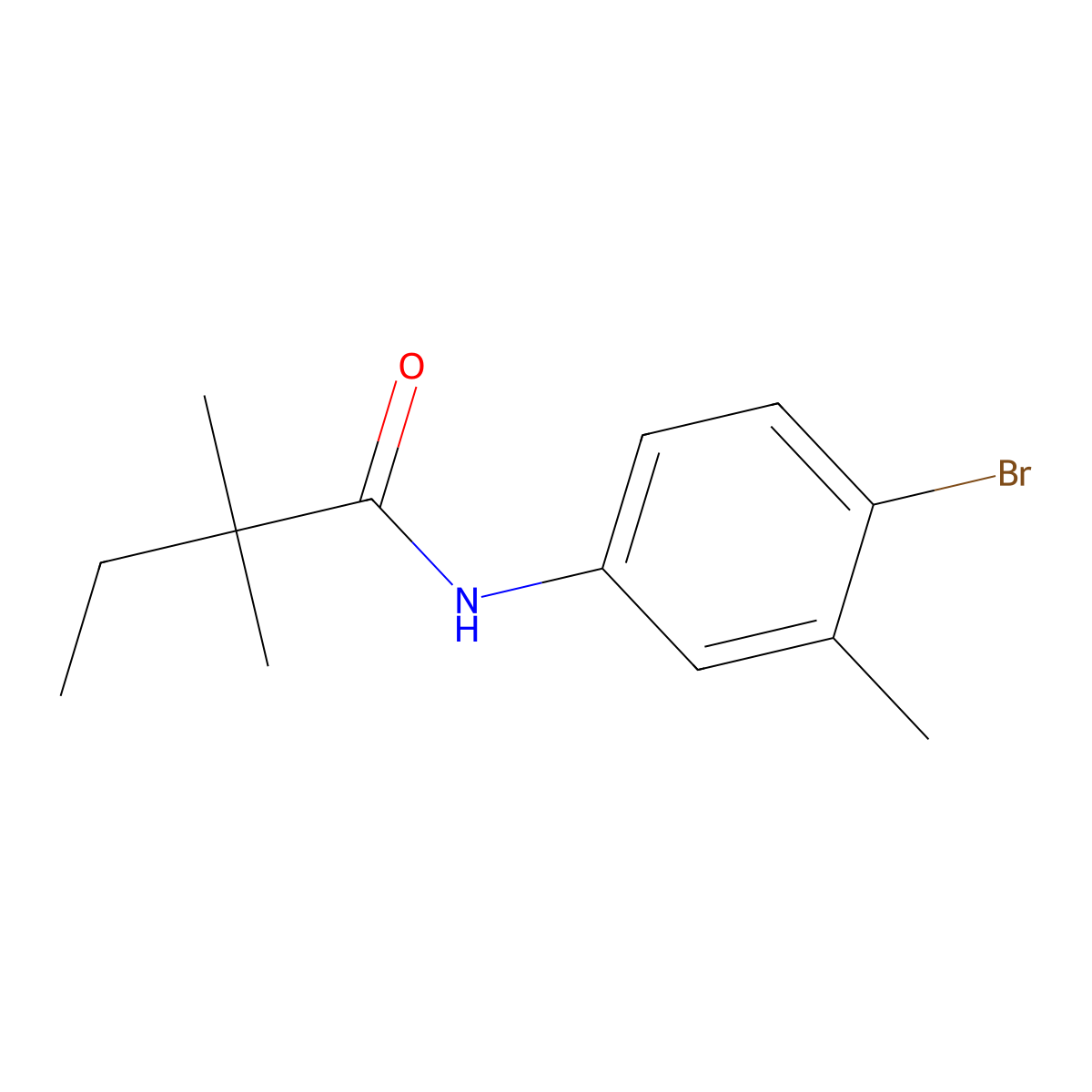 N-(4-bromo-3-methylphenyl)-2,2-dimethylbutanamide molecular structure, CAS 349437-89-4