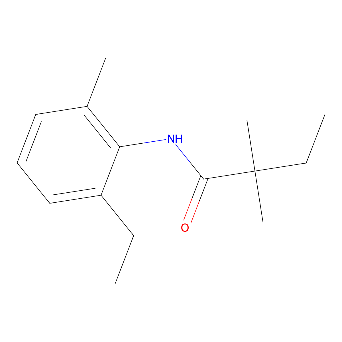 N-(2-ethyl-6-methylphenyl)-2,2-dimethylbutanamide molecular structure, CAS 349437-95-2