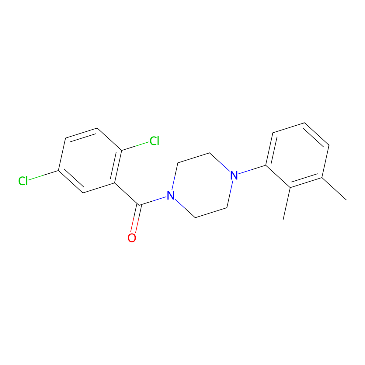 (2,5-Dichlorophenyl)-[4-(2,3-dimethylphenyl)piperazin-1-yl]methanone molecular structure, CAS 349438-22-8