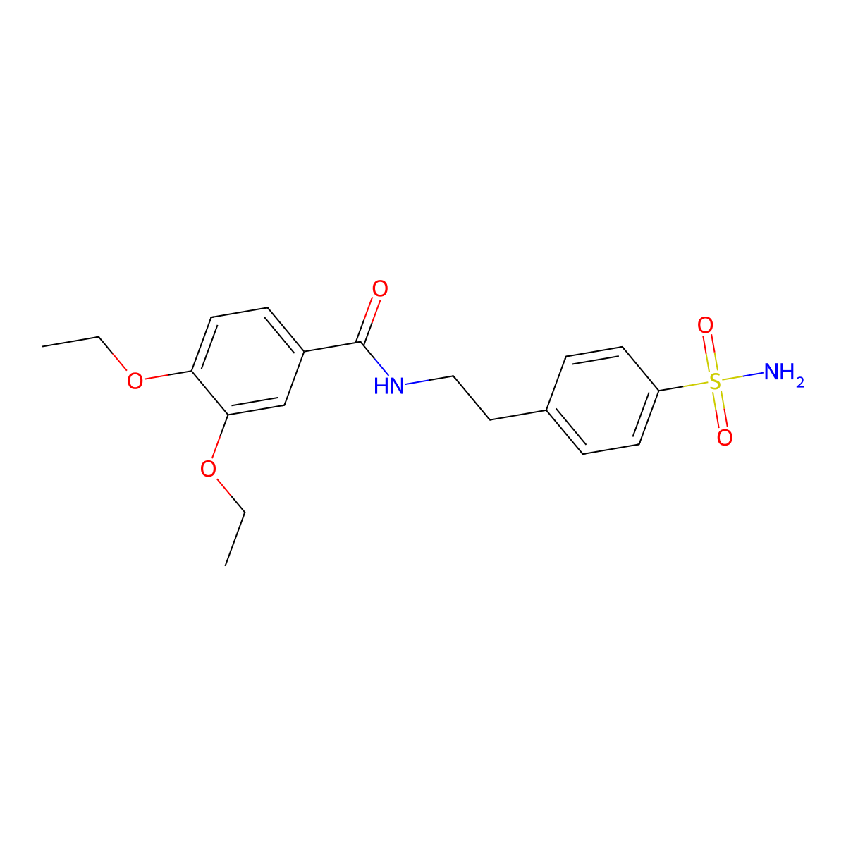 3,4-diethoxy-N-[2-(4-sulfamoylphenyl)ethyl]benzamide molecular structure, CAS 349438-50-2