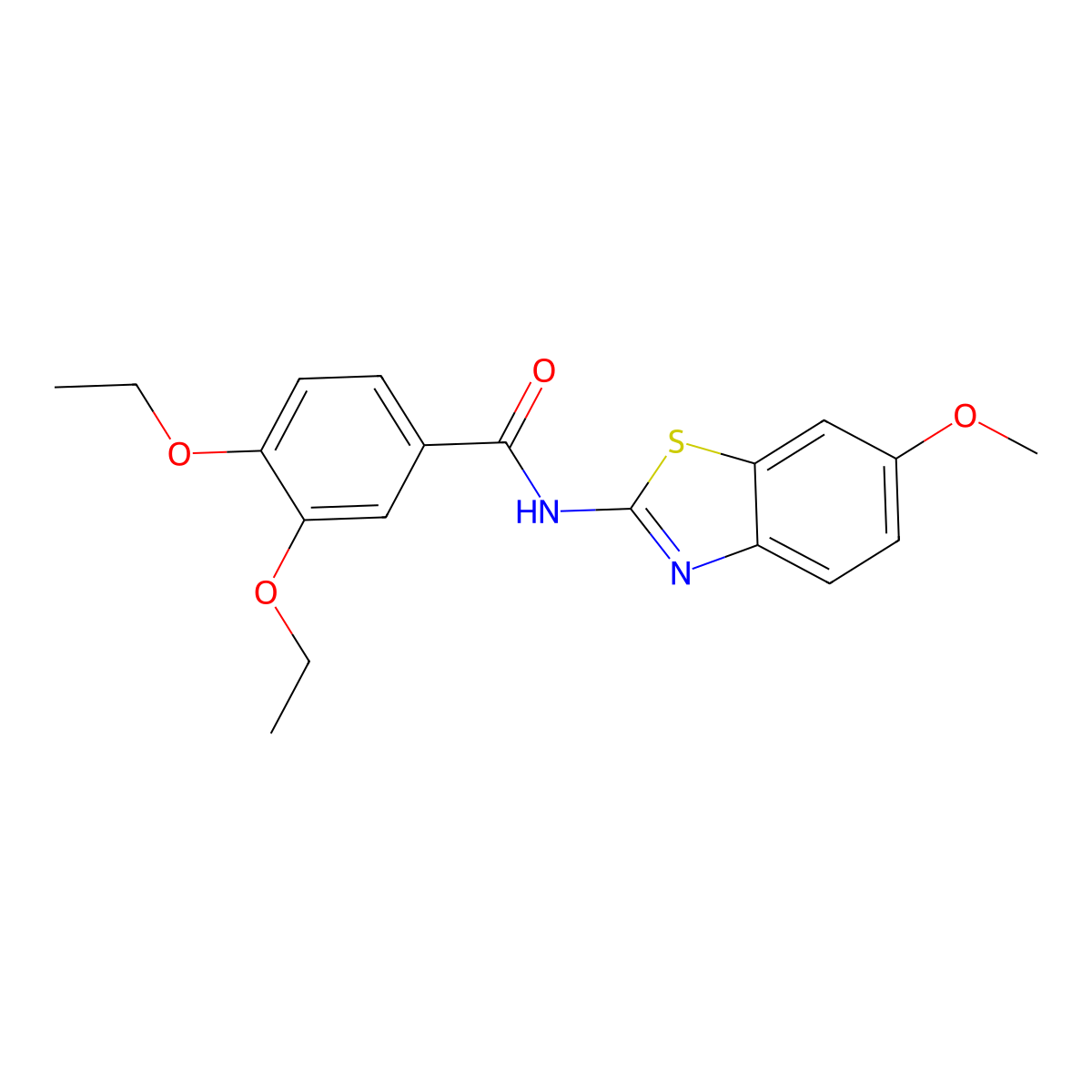 3,4-diethoxy-N-(6-methoxy-1,3-benzothiazol-2-yl)benzamide molecular structure, CAS 349438-51-3