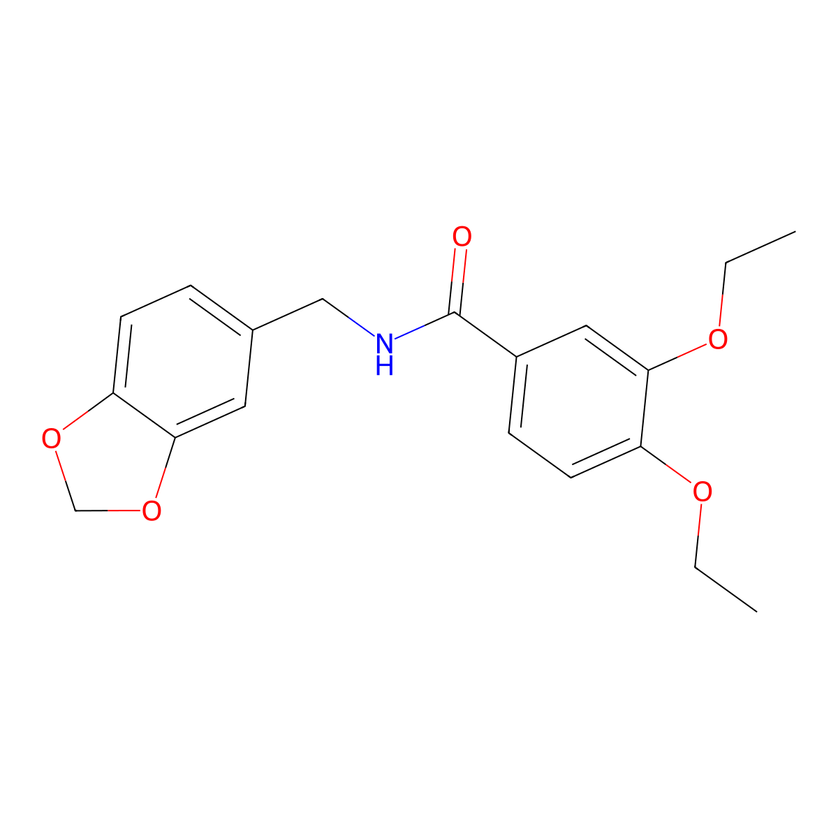 N-(1,3-benzodioxol-5-ylmethyl)-3,4-diethoxybenzamide molecular structure, CAS 349438-61-5