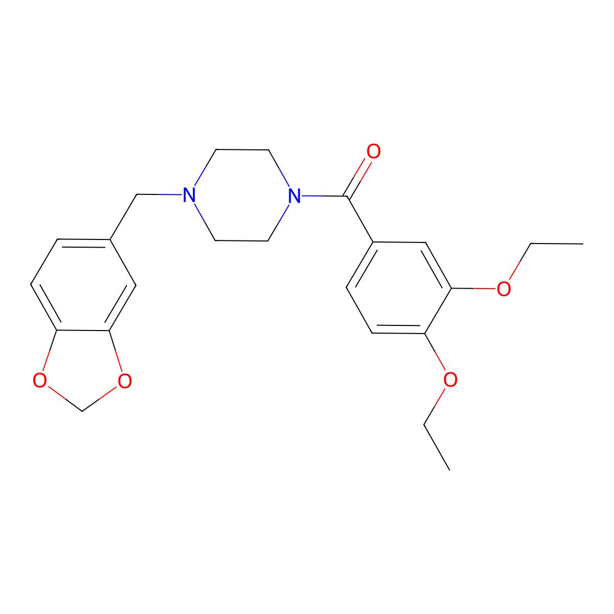 [4-(1,3-Benzodioxol-5-ylmethyl)piperazin-1-yl](3,4-diethoxyphenyl)methanone molecular structure, CAS 349438-64-8