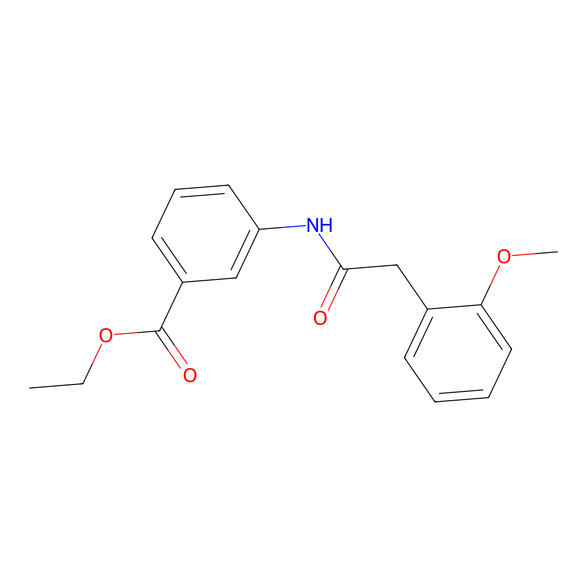Ethyl 3-{[(2-methoxyphenyl)acetyl]amino}benzoate molecular structure, CAS 349438-71-7