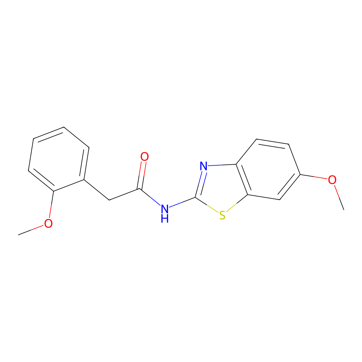 N-(6-methoxy-1,3-benzothiazol-2-yl)-2-(2-methoxyphenyl)acetamide molecular structure, CAS 349438-74-0
