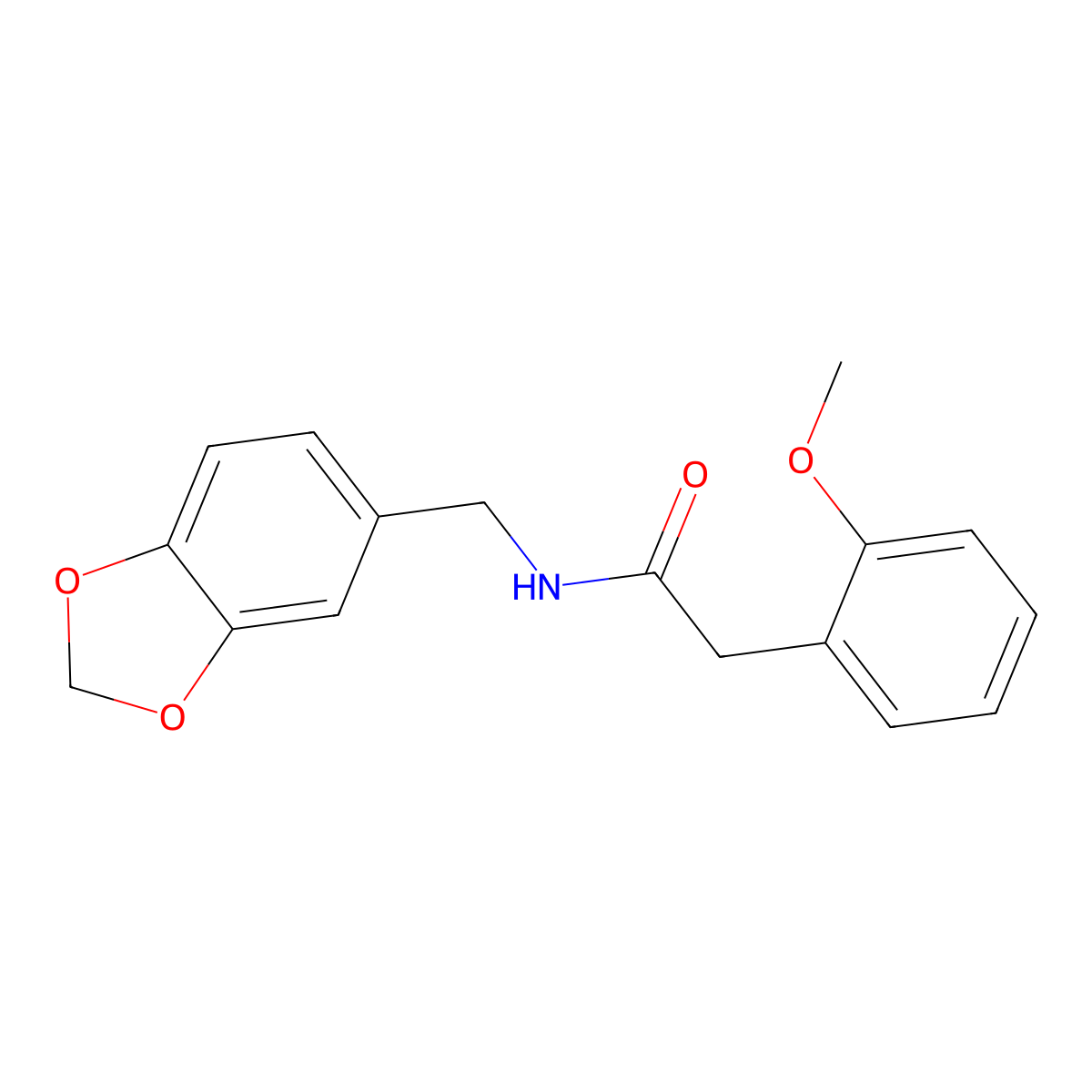 N-(1,3-benzodioxol-5-ylmethyl)-2-(2-methoxyphenyl)acetamide molecular structure, CAS 349438-84-2