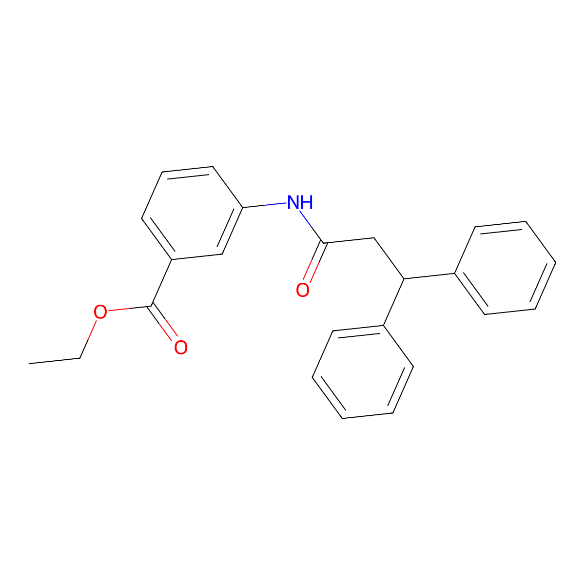 Ethyl 3-(3,3-diphenylpropanoylamino)benzoate molecular structure, CAS 349439-37-8