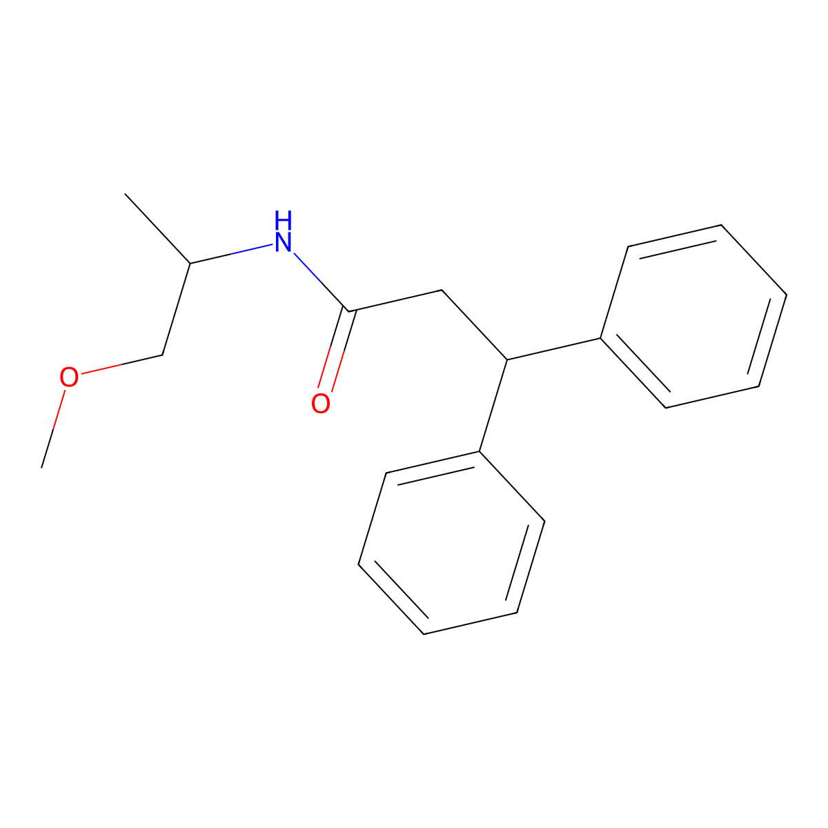 N-(1-methoxypropan-2-yl)-3,3-diphenylpropanamide molecular structure, CAS 349439-41-4