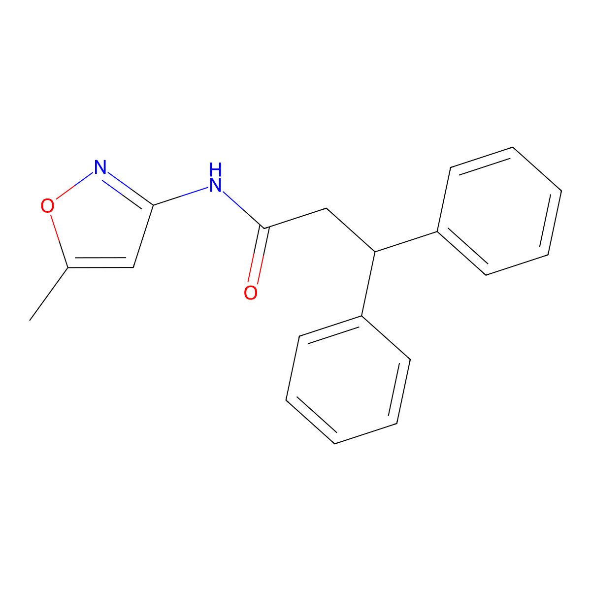 N-(5-methyl-1,2-oxazol-3-yl)-3,3-diphenylpropanamide molecular structure, CAS 349439-44-7