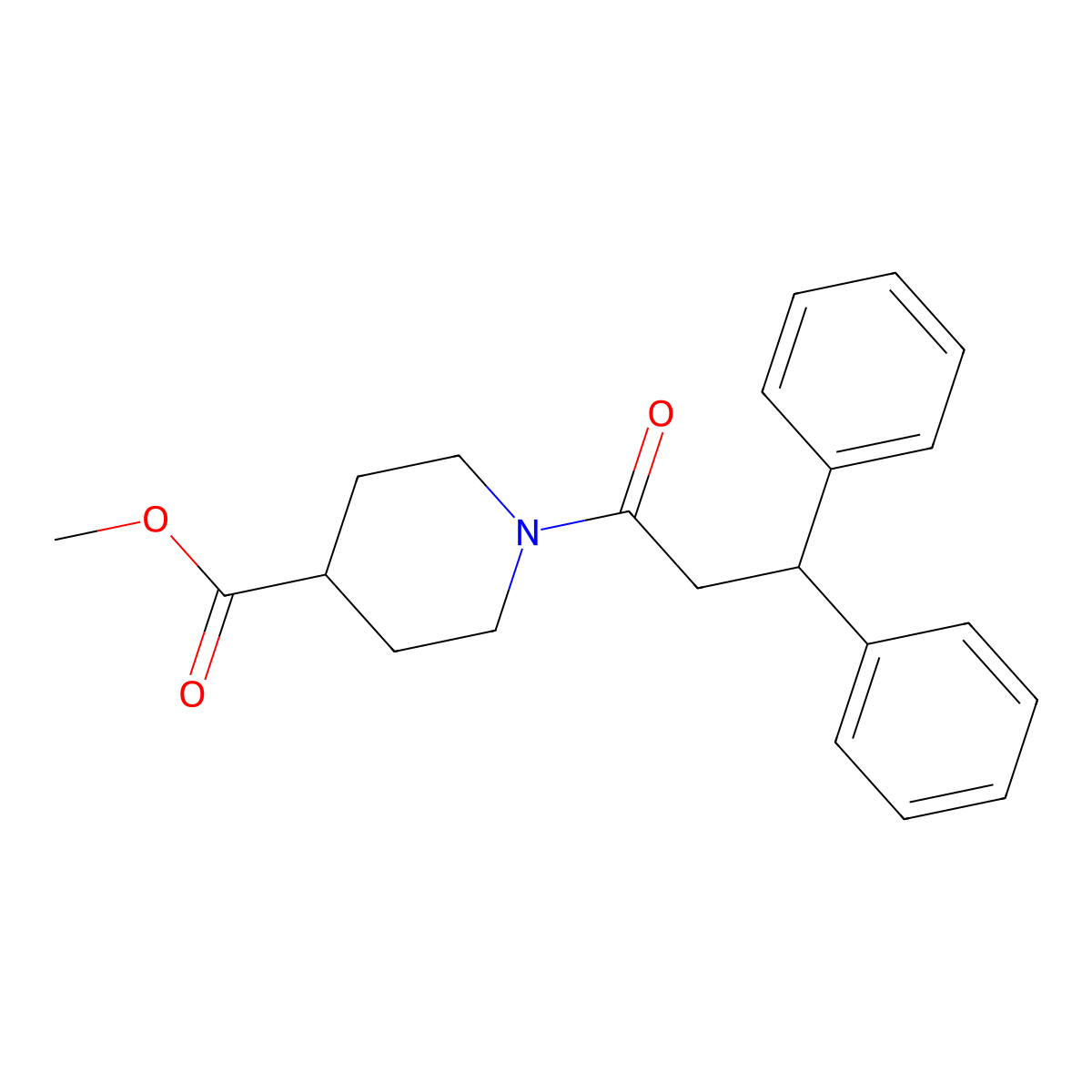 Methyl 1-(3,3-diphenylpropanoyl)piperidine-4-carboxylate molecular structure, CAS 349439-49-2