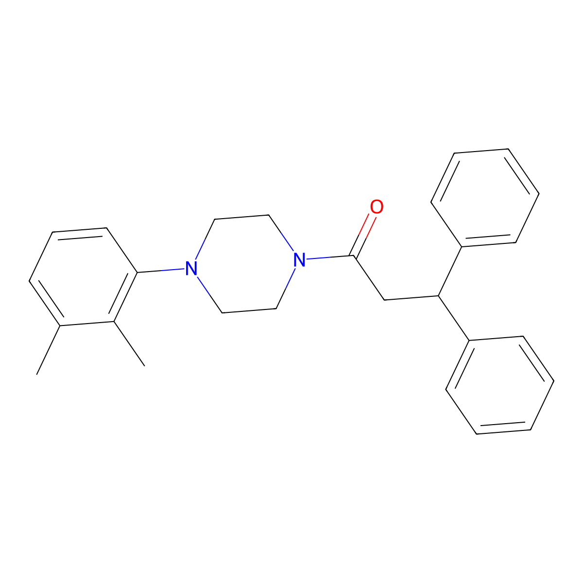 1-[4-(2,3-Dimethylphenyl)piperazin-1-yl]-3,3-diphenylpropan-1-one molecular structure, CAS 349439-56-1