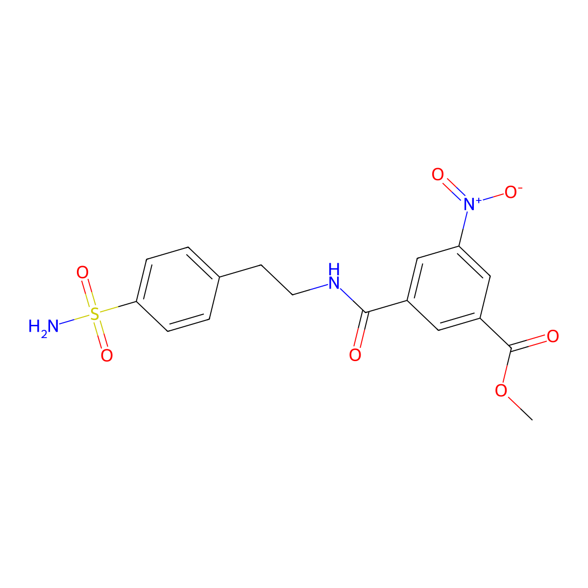 Methyl 3-nitro-5-{[2-(4-sulfamoylphenyl)ethyl]carbamoyl}benzoate molecular structure, CAS 349439-85-6