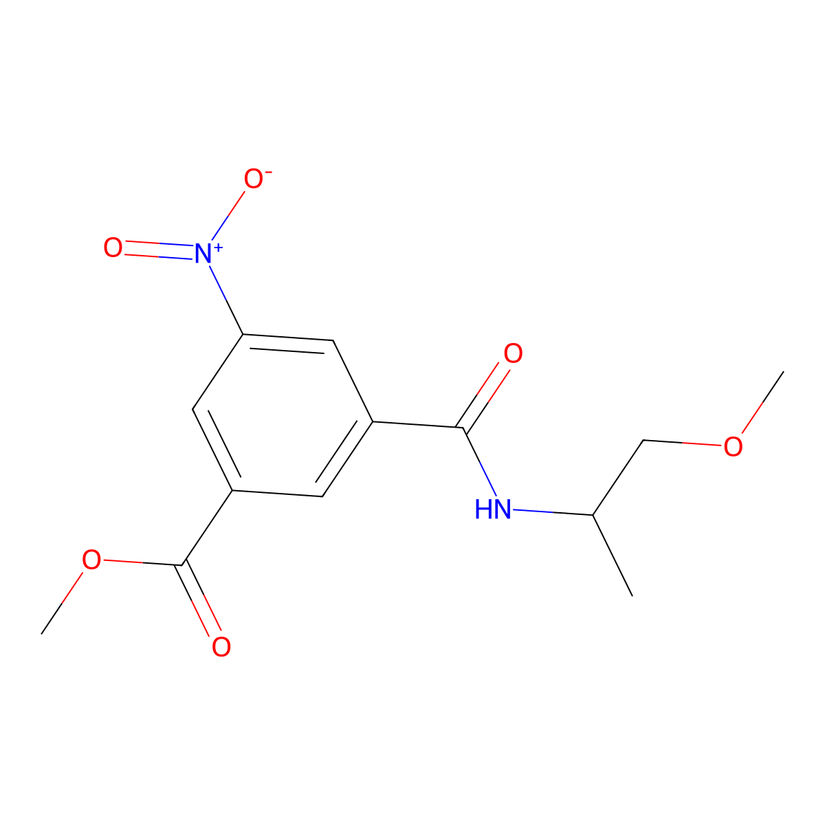 Methyl 3-[(1-methoxypropan-2-yl)carbamoyl]-5-nitrobenzoate molecular structure, CAS 349439-87-8