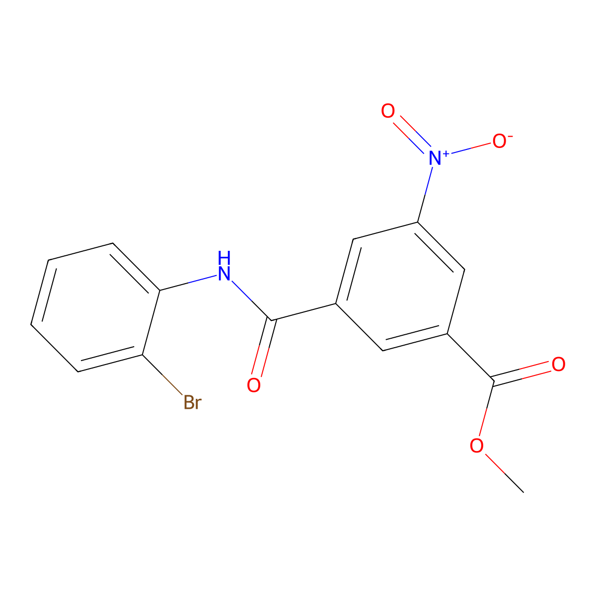 Methyl 3-[(2-bromophenyl)carbamoyl]-5-nitrobenzoate molecular structure, CAS 349440-03-5