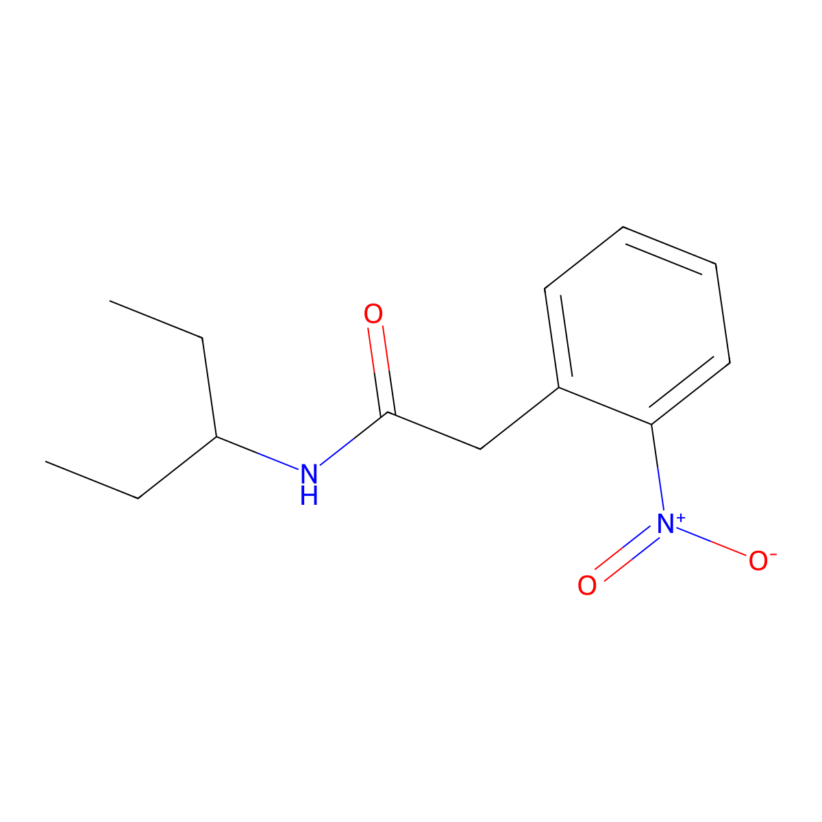 2-(2-nitrophenyl)-N-pentan-3-ylacetamide molecular structure, CAS 349440-16-0