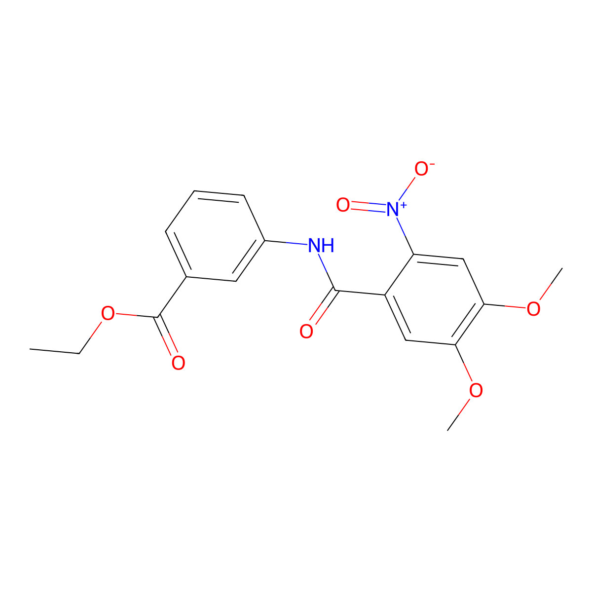 Ethyl 3-[(4,5-dimethoxy-2-nitrobenzoyl)amino]benzoate molecular structure, CAS 349440-47-7