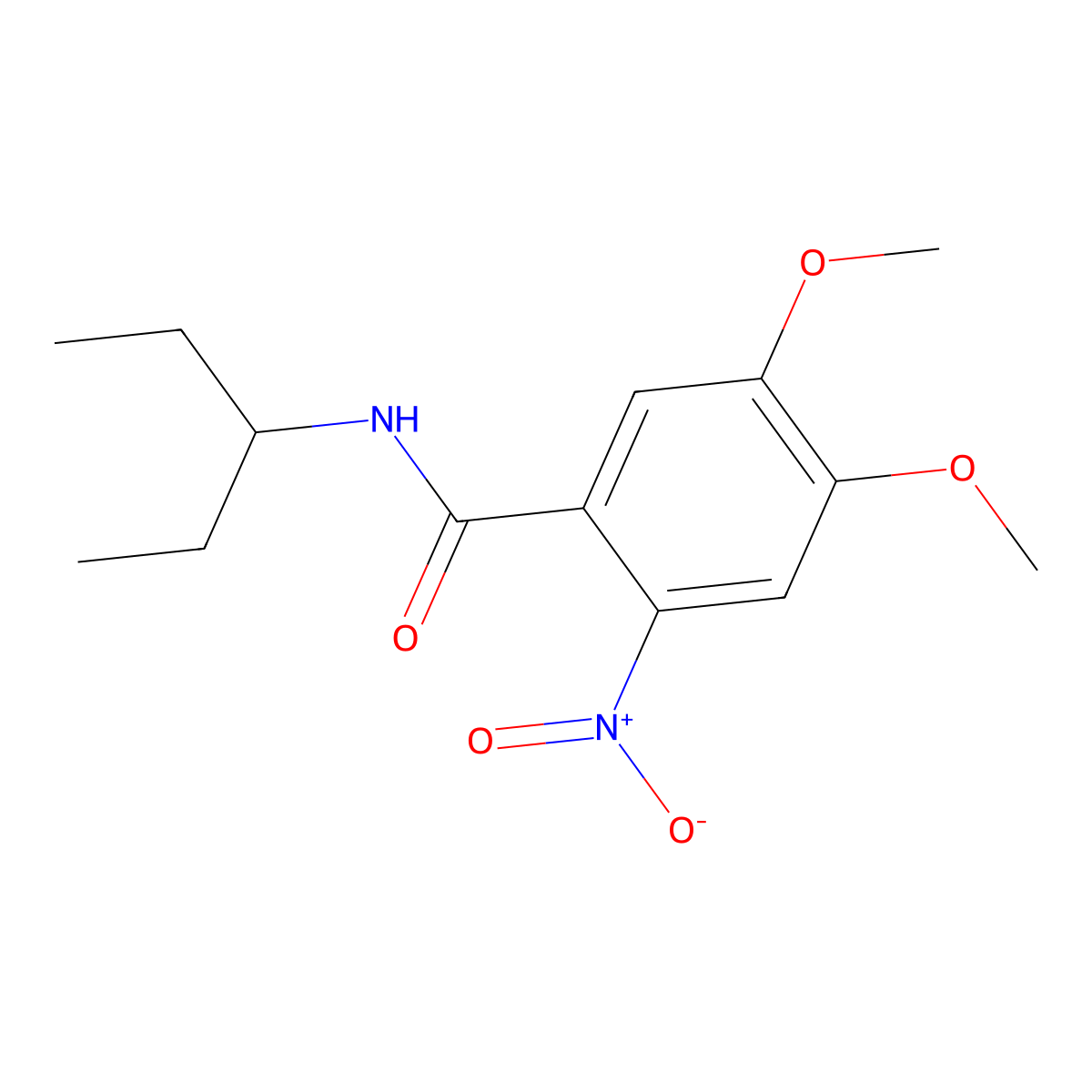 4,5-dimethoxy-2-nitro-N-pentan-3-ylbenzamide molecular structure, CAS 349440-57-9
