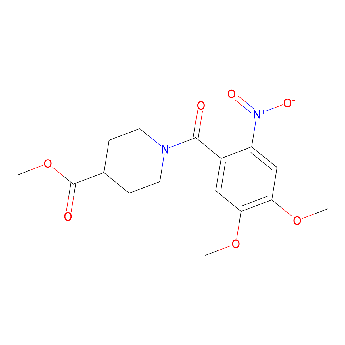 Methyl 1-(4,5-dimethoxy-2-nitrobenzoyl)piperidine-4-carboxylate molecular structure, CAS 349440-59-1