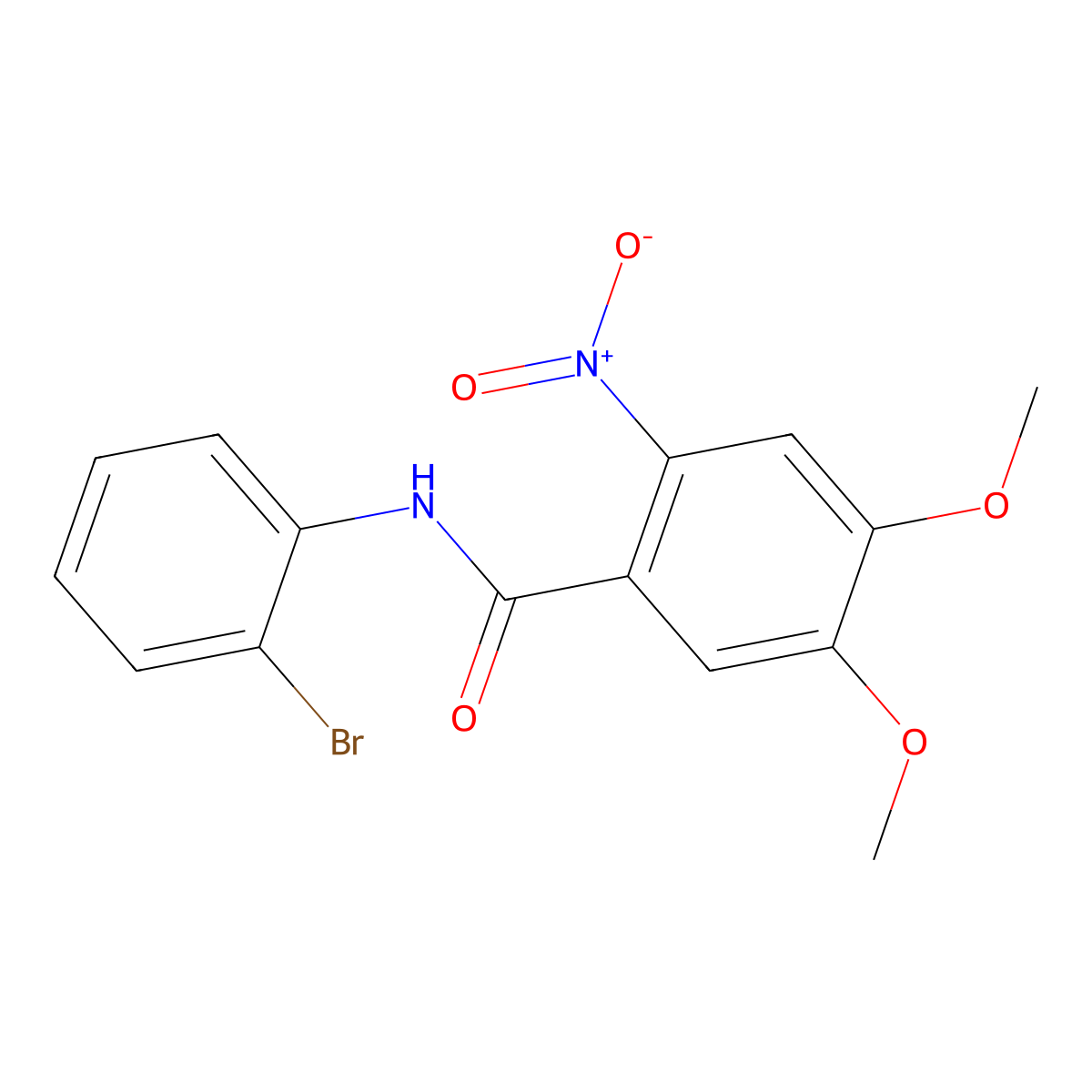 N-(2-bromophenyl)-4,5-dimethoxy-2-nitrobenzamide molecular structure, CAS 349440-67-1