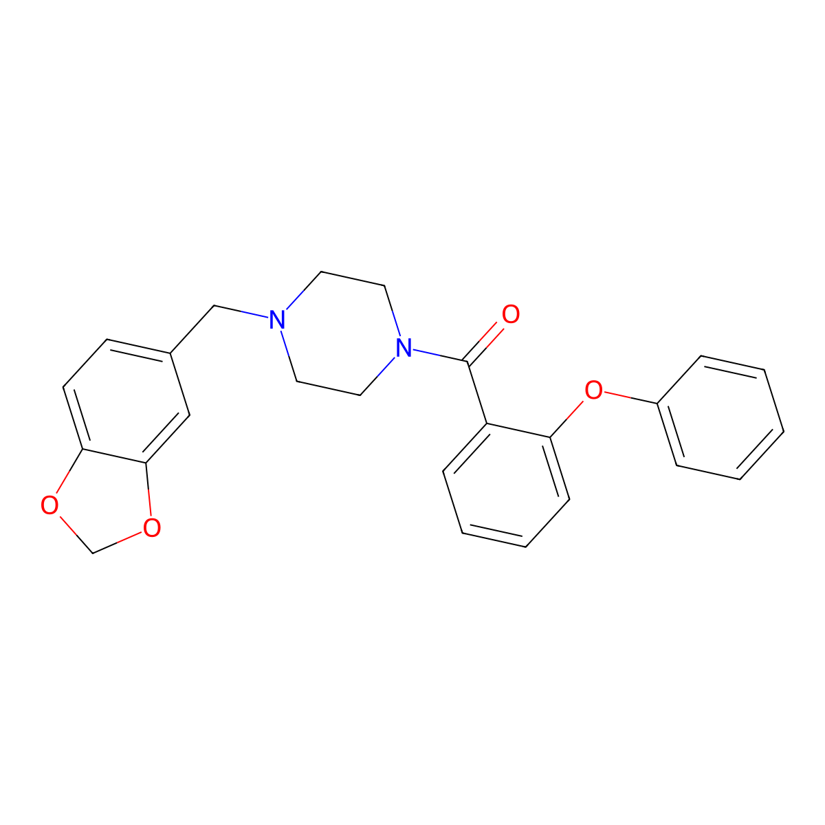 [4-(1,3-Benzodioxol-5-ylmethyl)piperazin-1-yl]-(2-phenoxyphenyl)methanone molecular structure, CAS 349440-83-1