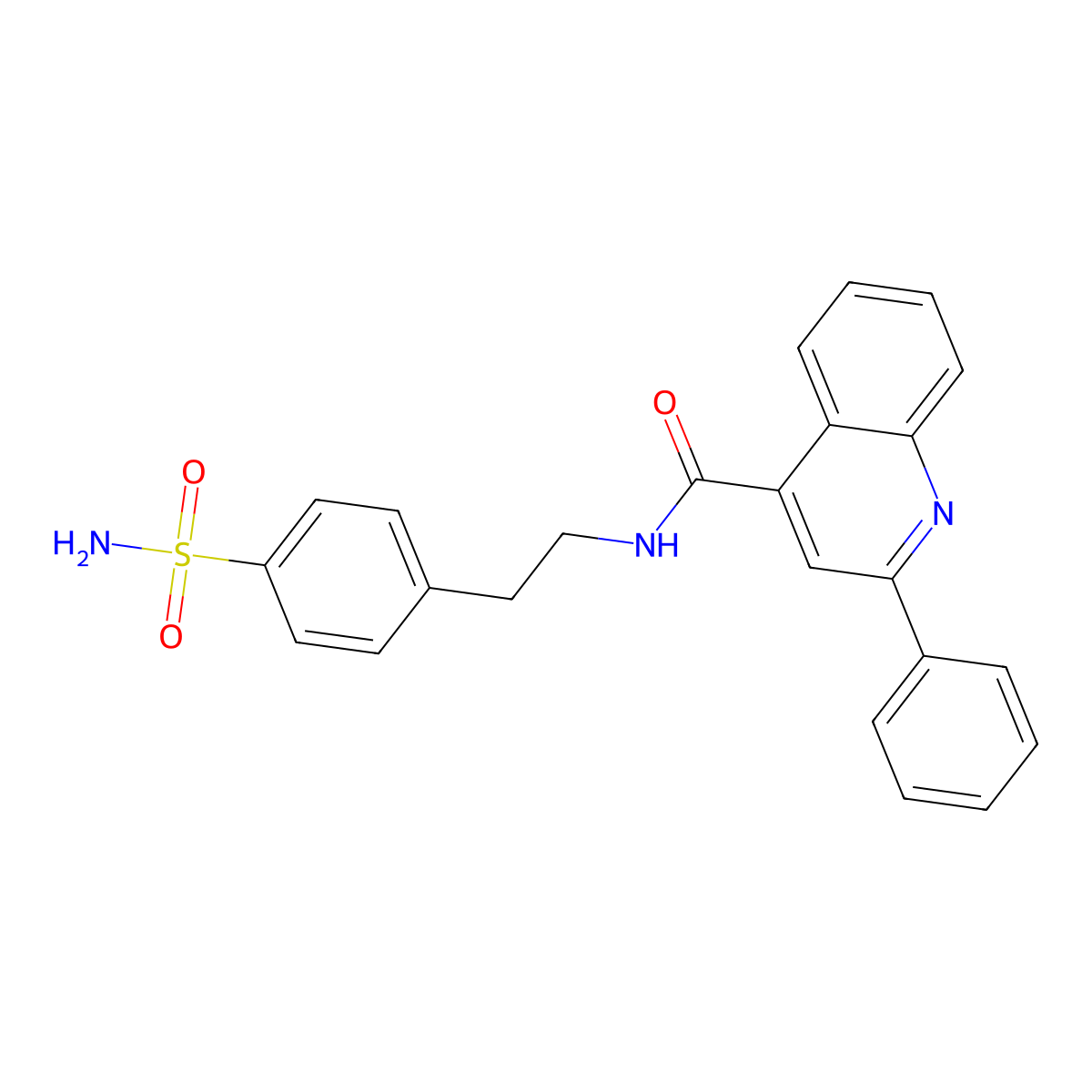 2-phenyl-N-[2-(4-sulfamoylphenyl)ethyl]quinoline-4-carboxamide molecular structure, CAS 349440-92-2