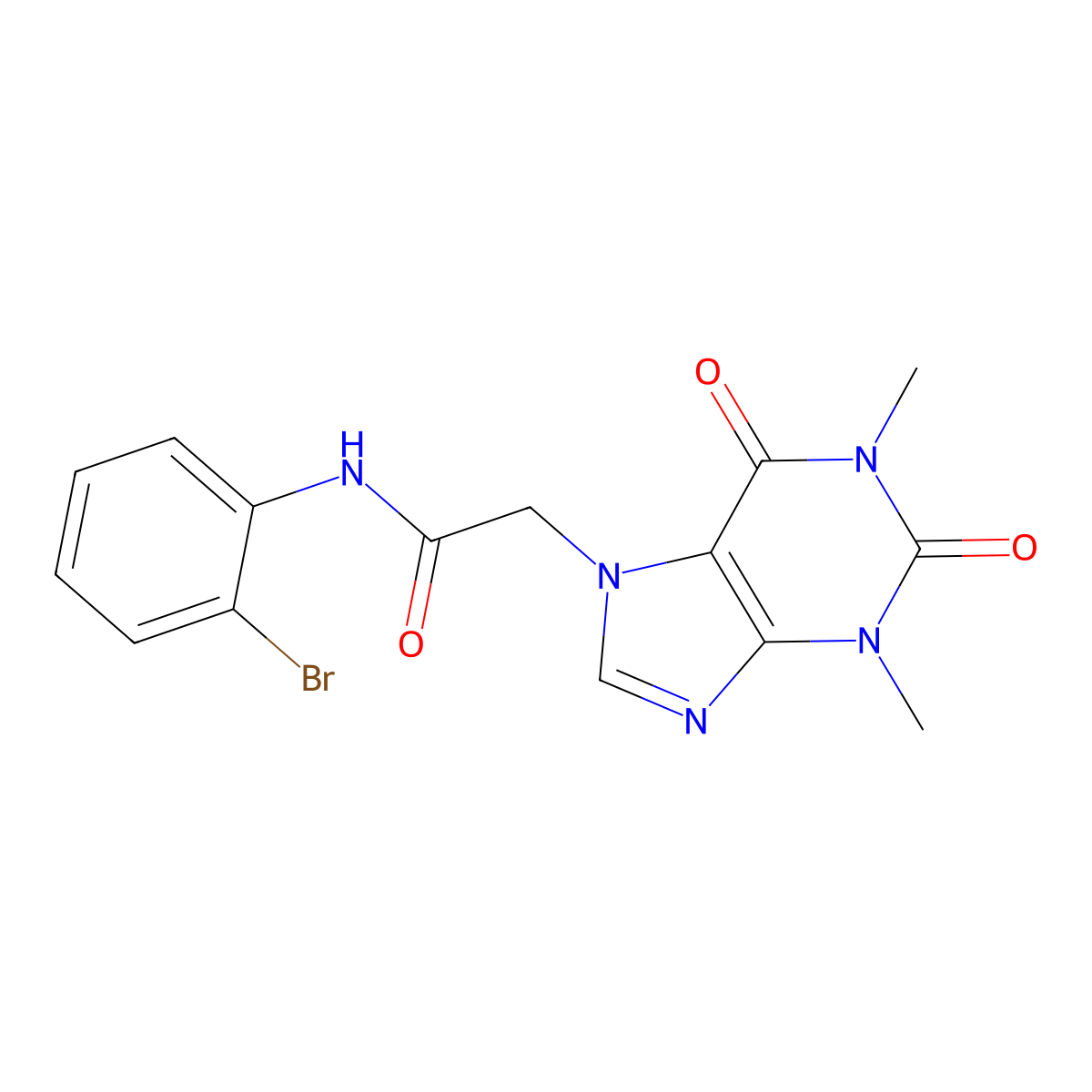 N-(2-bromophenyl)-2-(1,3-dimethyl-2,6-dioxopurin-7-yl)acetamide molecular structure, CAS 349441-42-5