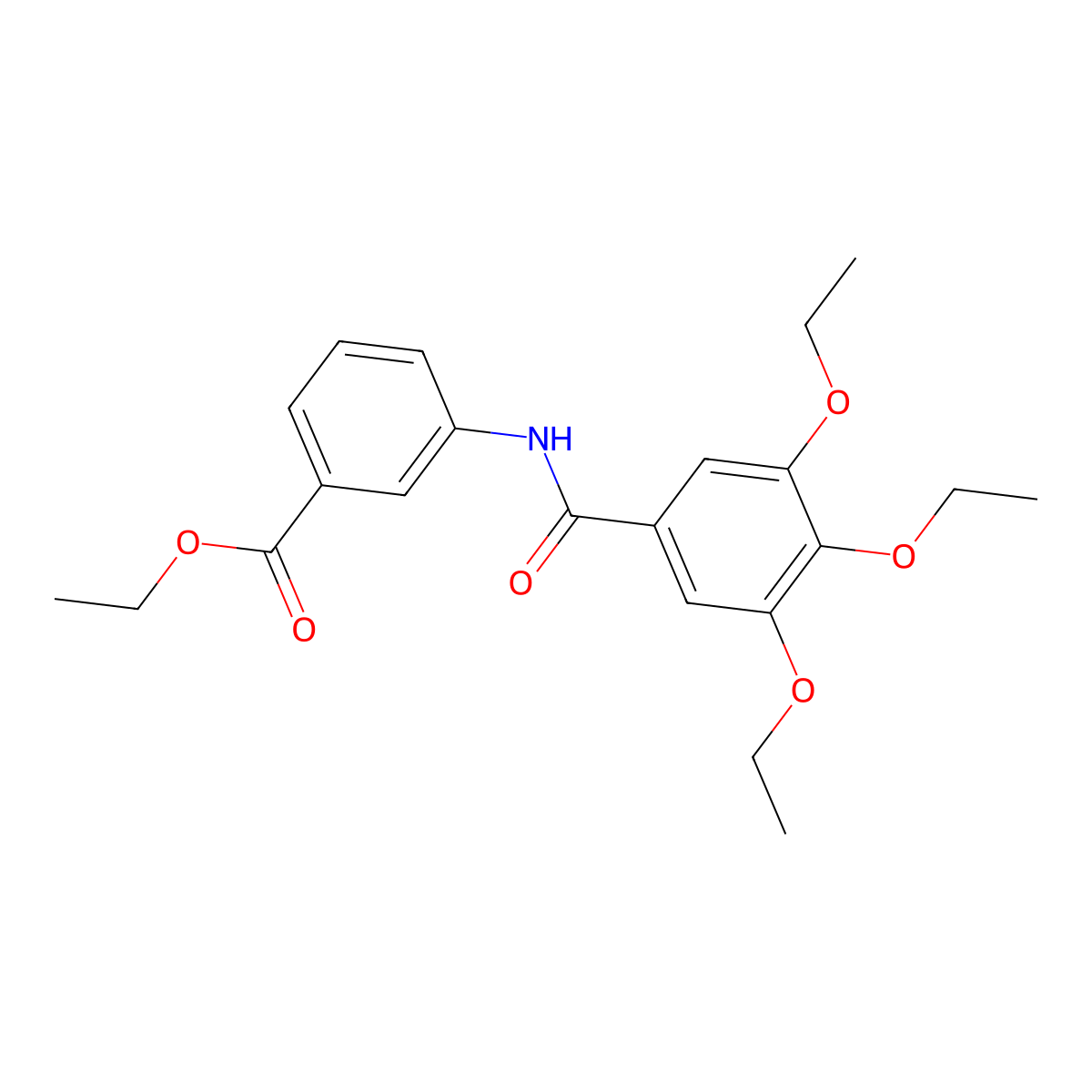 Ethyl 3-[(3,4,5-triethoxybenzoyl)amino]benzoate molecular structure, CAS 349441-44-7