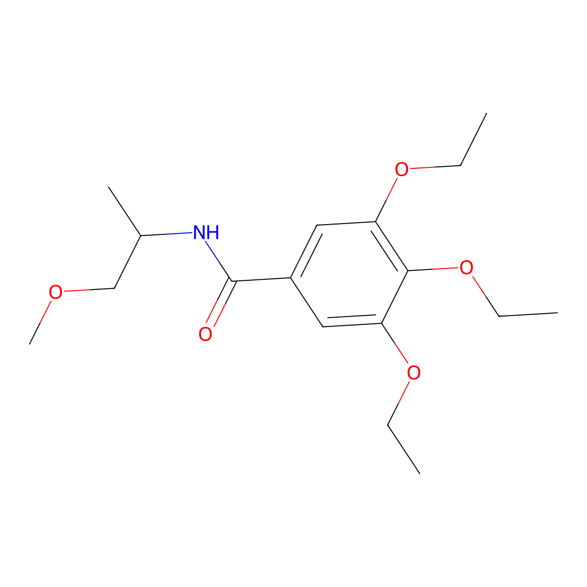3,4,5-triethoxy-N-(1-methoxypropan-2-yl)benzamide molecular structure, CAS 349441-48-1