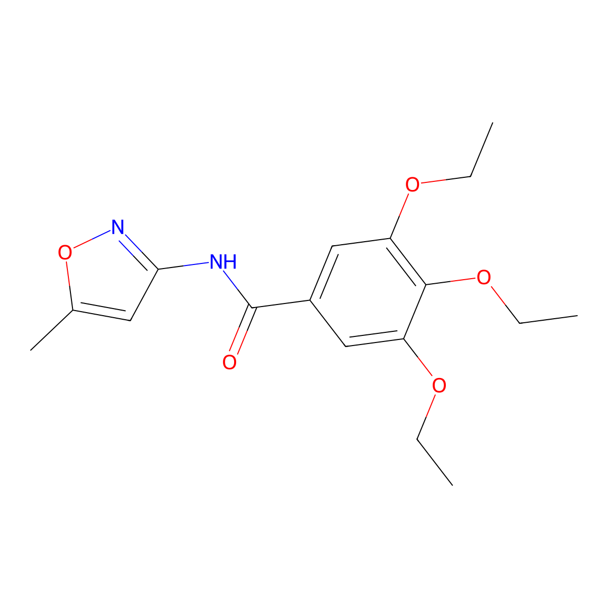 3,4,5-triethoxy-N-(5-methyl-1,2-oxazol-3-yl)benzamide molecular structure, CAS 349441-51-6