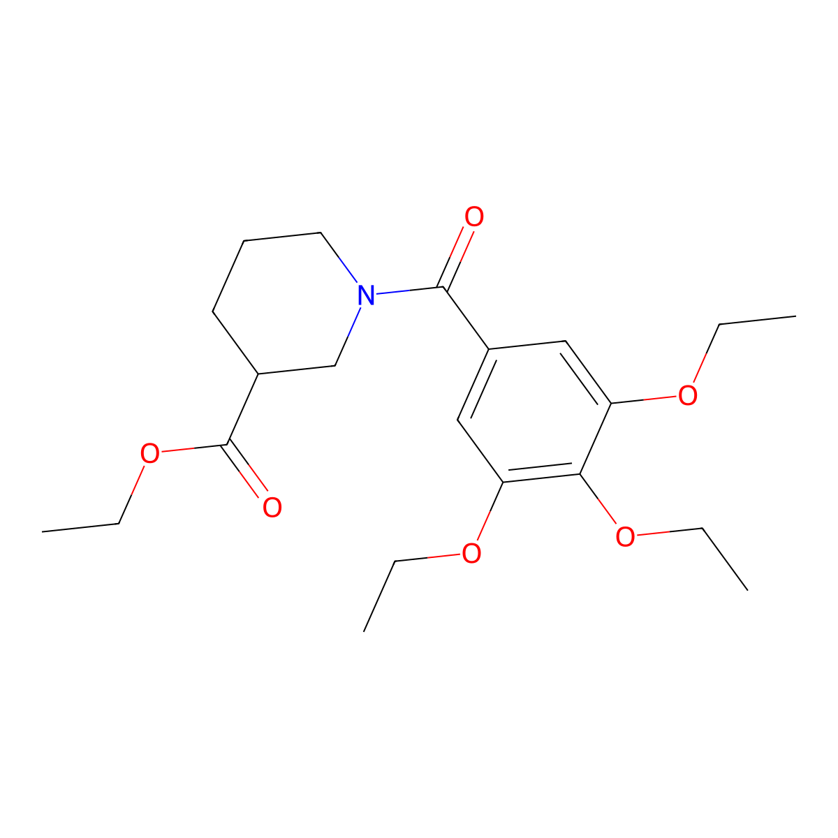 Ethyl 1-(3,4,5-triethoxybenzoyl)piperidine-3-carboxylate molecular structure, CAS 349441-53-8